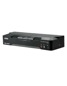 ATEN Matriz de vídeo en formato compacto KVM DisplayPort 4K dual display de 2 puertos con Boundless Switching