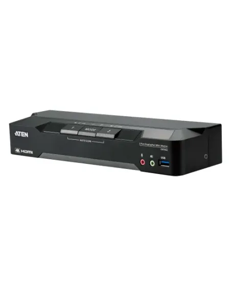 ATEN Matriz de vídeo en formato compacto KVM DisplayPort 4K dual display de 2 puertos con Boundless Switching