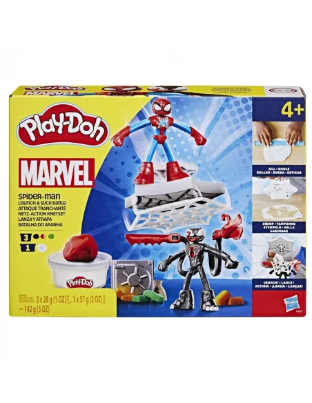 Juego hasbro play - doh spiderman launch and slice battle