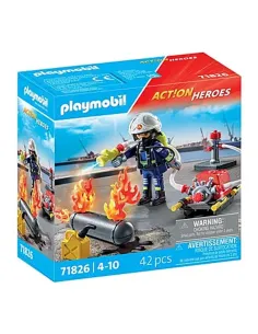 Playmobil -  bombero con bomba de agua