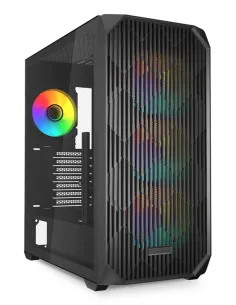 Caja gaming sharkoon ak3 rgb atx negro 3xvent 120mm 2xusb sn fuente