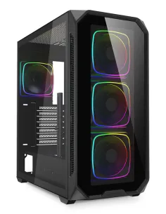 Caja gaming sharkoon ak5g rgb atx negro 4xvent 120mm 3xusb sn fuente