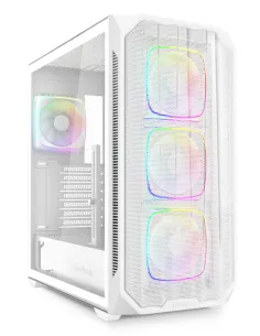 Caja gaming sharkoo nak5m rgb  atx blanco 4xvent 120mm 3xusb sn fuente