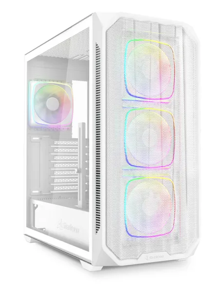 Caja gaming sharkoo nak5m rgb  atx blanco 4xvent 120mm 3xusb sn fuente