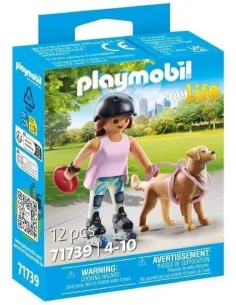 Playmobil patinadora con retriever