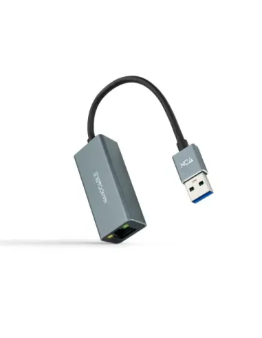 Nanocable Conversor USB 3.0 a Ethernet Gigabit 10/100/1000 Mbps, Aluminio, Gris, 15 cm