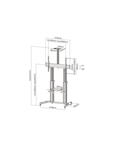 Equip 650605 60-100» Pantalla Telescópica Ultragrande Carro LFD