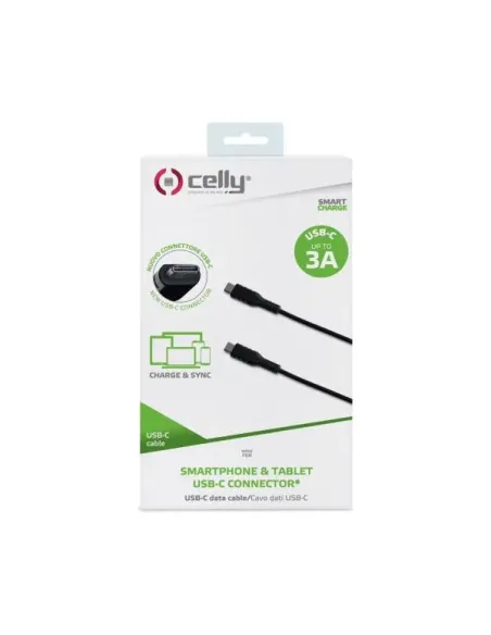Celly USBCUSBCBK cable USB USB 3.2 Gen 1 (3.1 Gen 1) 1 m USB C Negro