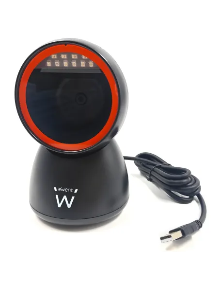Ewent EW3450 lector de código de barras Lector de códigos de barras fijo 1D 2D CMOS Negro