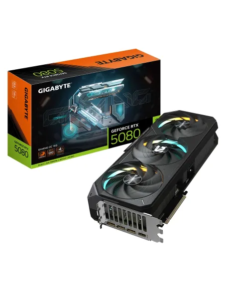 GIGABYTE GeForce RTX 5080 GAMING OC 16G Tarjeta Gráfica - 16GB GDDR7, 256 bits, PCI-E 5.0, 2730MHz Core Clock, 3 x DisplayPort,