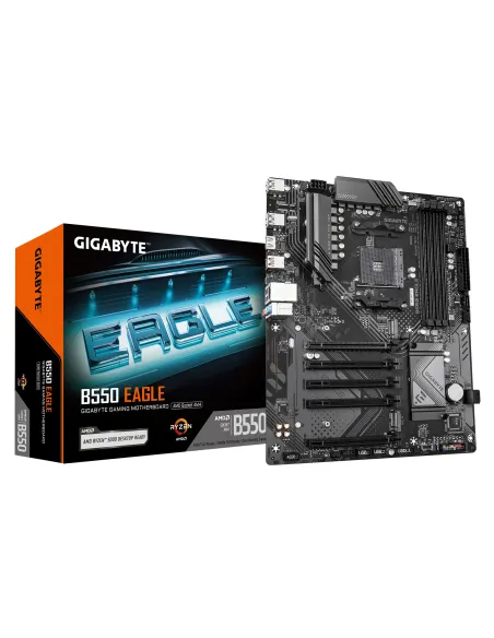 GIGABYTE B550 EAGLE Placa base - Procesadores AMD Ryzen serie 5000 G, VRM de 10+3+1 fases, hasta 3200 MHz DDR4, 1xPCIe 4.0 +