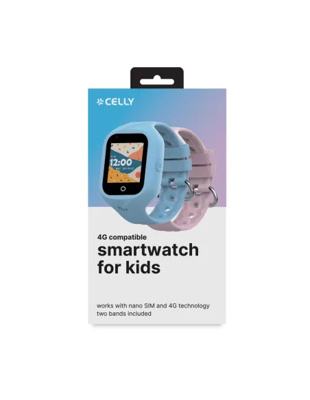 Celly KIDSWATCH4G Relojes inteligentes y deportivos 3,56 cm (1.4") Digital Pantalla táctil 4G Negro GPS (satélite)