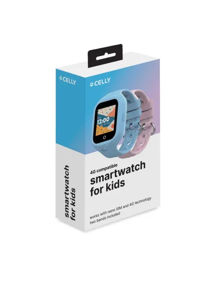 Celly KIDSWATCH4G Relojes inteligentes y deportivos 3,56 cm (1.4") Digital Pantalla táctil 4G Negro GPS (satélite)