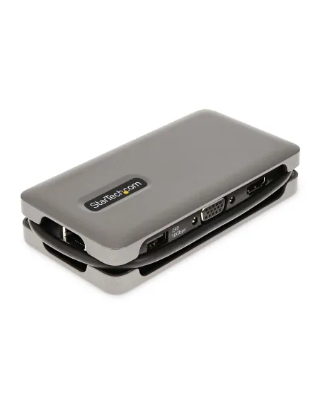 StarTech.com Adaptador Multipuertos USB-C - HDMI 4K a 60Hz VGA - Hub Ladrón USB de 3 Puertos - Power Delivery de Paso de 100W -