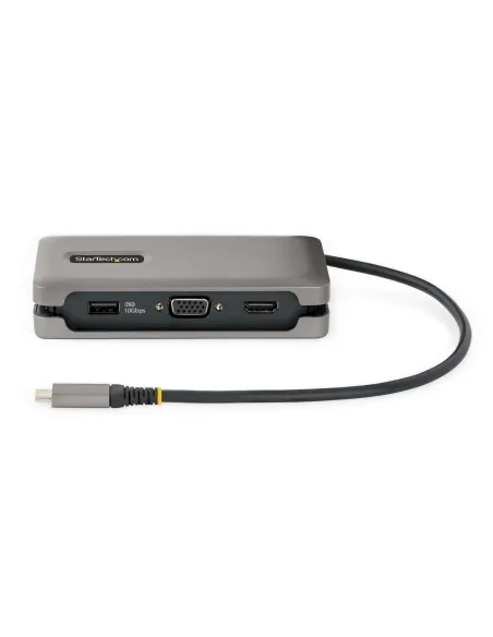 StarTech.com Adaptador Multipuertos USB-C - HDMI 4K a 60Hz VGA - Hub Ladrón USB de 3 Puertos - Power Delivery de Paso de 100W -