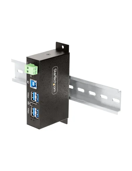 StarTech.com Hub USB Industrial de 4 Puertos Gestionado - Servicio Pesado - Caja de Metal - Protección ESD y Sobretensión -