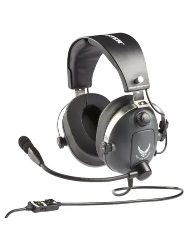 Thrustmaster 4060196 auricular y casco Auriculares Alámbrico Aviación/Control de tráfico aéreo Gris