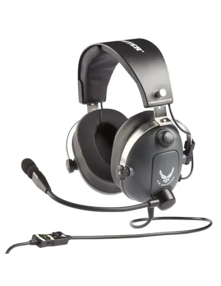 Thrustmaster 4060196 auricular y casco Auriculares Alámbrico Aviación/Control de tráfico aéreo Gris