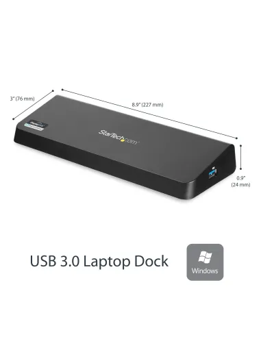 StarTech.com Docking Station USB 3.0 para 2 Monitores HDMI y DisplayPort 4K - USB 3.0 a 4x USB-A, Ethernet, HDMI y DP -