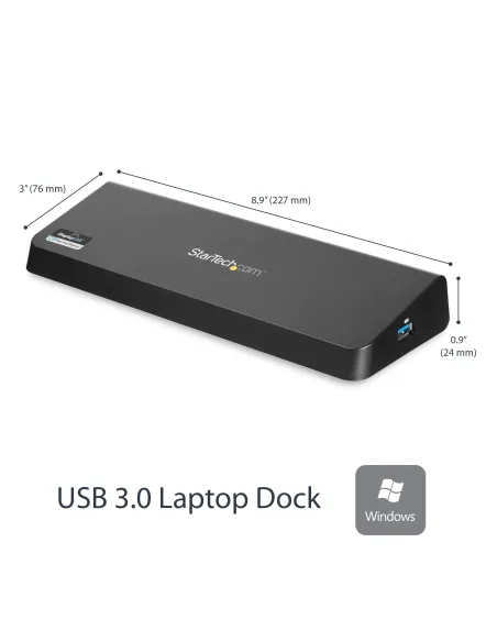 StarTech.com Docking Station USB 3.0 para 2 Monitores HDMI y DisplayPort 4K - USB 3.0 a 4x USB-A, Ethernet, HDMI y DP -