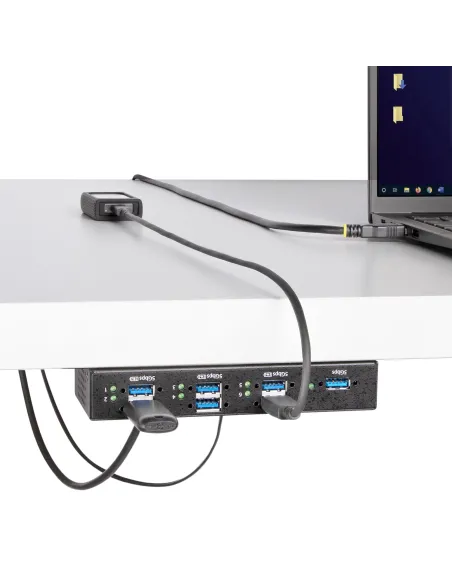 StarTech.com Hub USB Industrial de 7 Puertos Gestionado - Servicio Pesado - Caja de Metal - Protección ESD y Sobretensión -