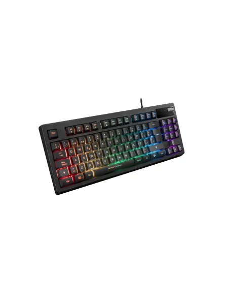 Mars Gaming MKAXES Teclado Compacto TKL H-Mech, Iluminación RGB 9 Efectos, Reposamuñecas Gel, Negro, Idioma Español