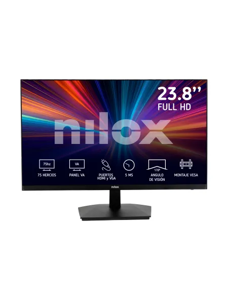 Nilox MONITOR 23.8" NXM24FHD11 LED FHD 75HZ 16 9 5MS HDMI VGA pantalla para PC 61 cm (24") 1920 x 1080 Pixeles Full HD Negro