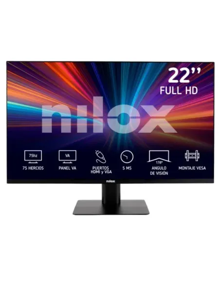 Nilox MONITOR 21.5" IPS 5MS VGA HDMI pantalla para PC 55,9 cm (22") 1920 x 1080 Pixeles Full HD LED Negro
