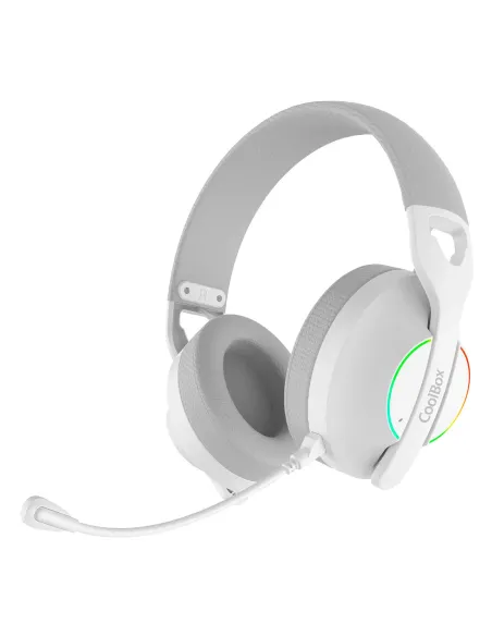 CoolBox WB01 RGB Auriculares Inalámbrico y alámbrico Diadema Juego USB Tipo C Bluetooth Blanco
