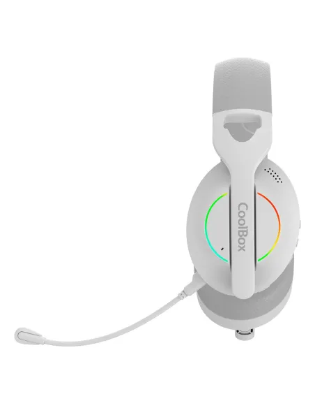 CoolBox WB01 RGB Auriculares Inalámbrico y alámbrico Diadema Juego USB Tipo C Bluetooth Blanco