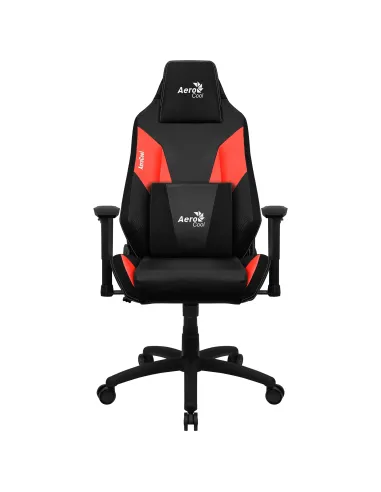 Aerocool ADMIRALBR Silla Gaming Profesional, Cojines Acolchados, Tecnología Air, Negro Rojo