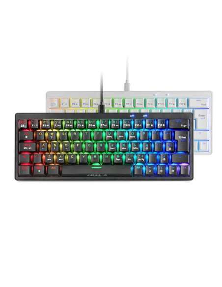 Mars Gaming MKMINIPRO, Teclado Mecánico Ultra-Compacto 60%, Switches Mecánicos Hot-Swappable, Iluminación RGB Chroma, Teclado
