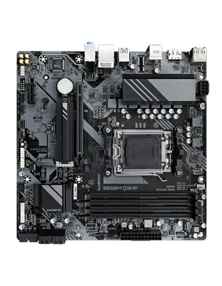 GIGABYTE B650M D3HP Placa base - AMD Ryzen serie 9000, VRM de 5+2+2 fases, hasta 7600 MHz DDR5 (OC), 2xPCIe 4.0 M.2, LAN 2,5