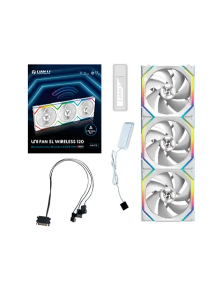 Ventilador caja lian li unifan sl wireless argb 3 x 120mm white