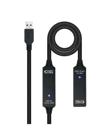 Nanocable Cable USB 3.0 prolongador con amplificador, tipo A/M-A/H, 15m