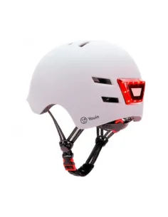 YOUIN CASCO CON LED FRONTAL Y TRASERO BLANCO   (TALLA M)