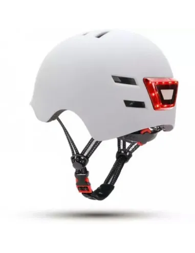 YOUIN CASCO CON LED FRONTAL Y TRASERO BLANCO  (TALLA L)