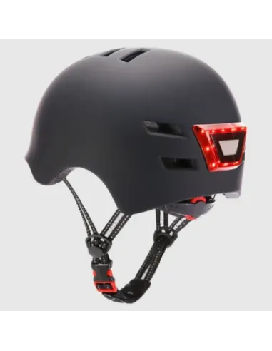 YOUIN CASCO CON LED FRONTAL Y TRASERO NEGRO  (TALLA L)