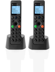 Motorola DOT202 Twin Teléfono DECT Identificador de llamadas Negro