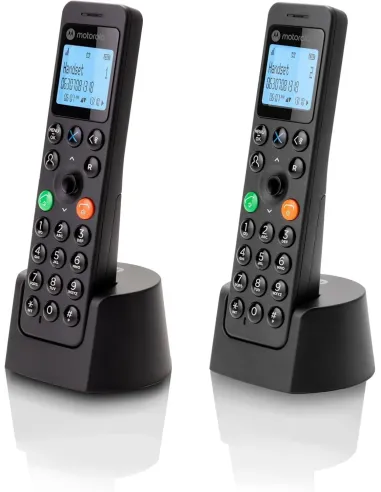 Motorola DOT202 Twin Teléfono DECT Identificador de llamadas Negro