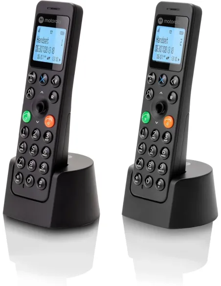 Motorola DOT202 Twin Teléfono DECT Identificador de llamadas Negro