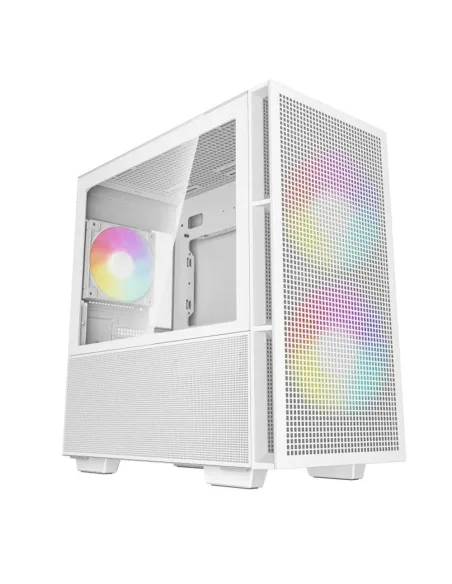 Caja ordenador gaming deepcool matx ch360 argb cristal templado blanca