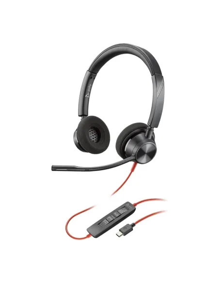Auriculares poly blackwire 3320 stereo negro