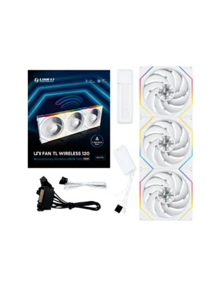 Ventilador caja gaming lian li unifan tl120 inalambrico argb 3x 120mm blanco