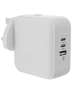 Cargadpr de pared targus hyperjuice 70w 2x usb tipo c 1x usb tipo a blanco