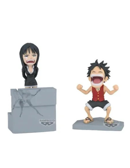 Figura banpresto one piece world collectable log stories luffy & robin 10cm