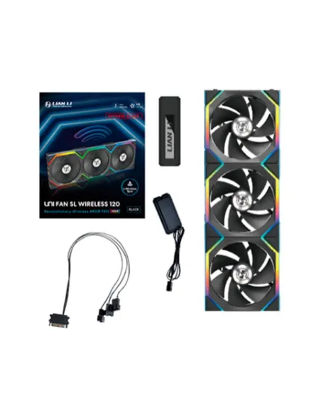 Ventilador caja lian li unifan sl inalambrico argb 3 x 120mm negro Ventilador caja lian li unifan sl inalambrico argb 3 x 120mm negro