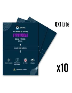 Laminas de fijacion qcharx ultravioleta hd privacidad pack 10 para qx1lite