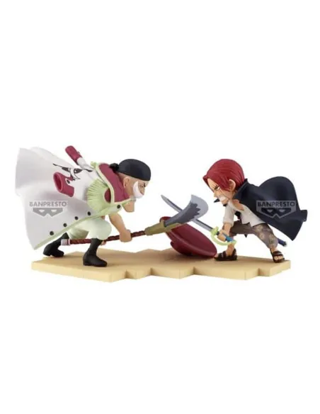 Figura banpresto one piece world collectable figure log stories edward newgate vs shanks 13cm
