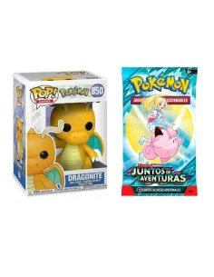 Pack pokemon funko dragonite + sobre aleatorio juntos de aventuras pokemon tcg